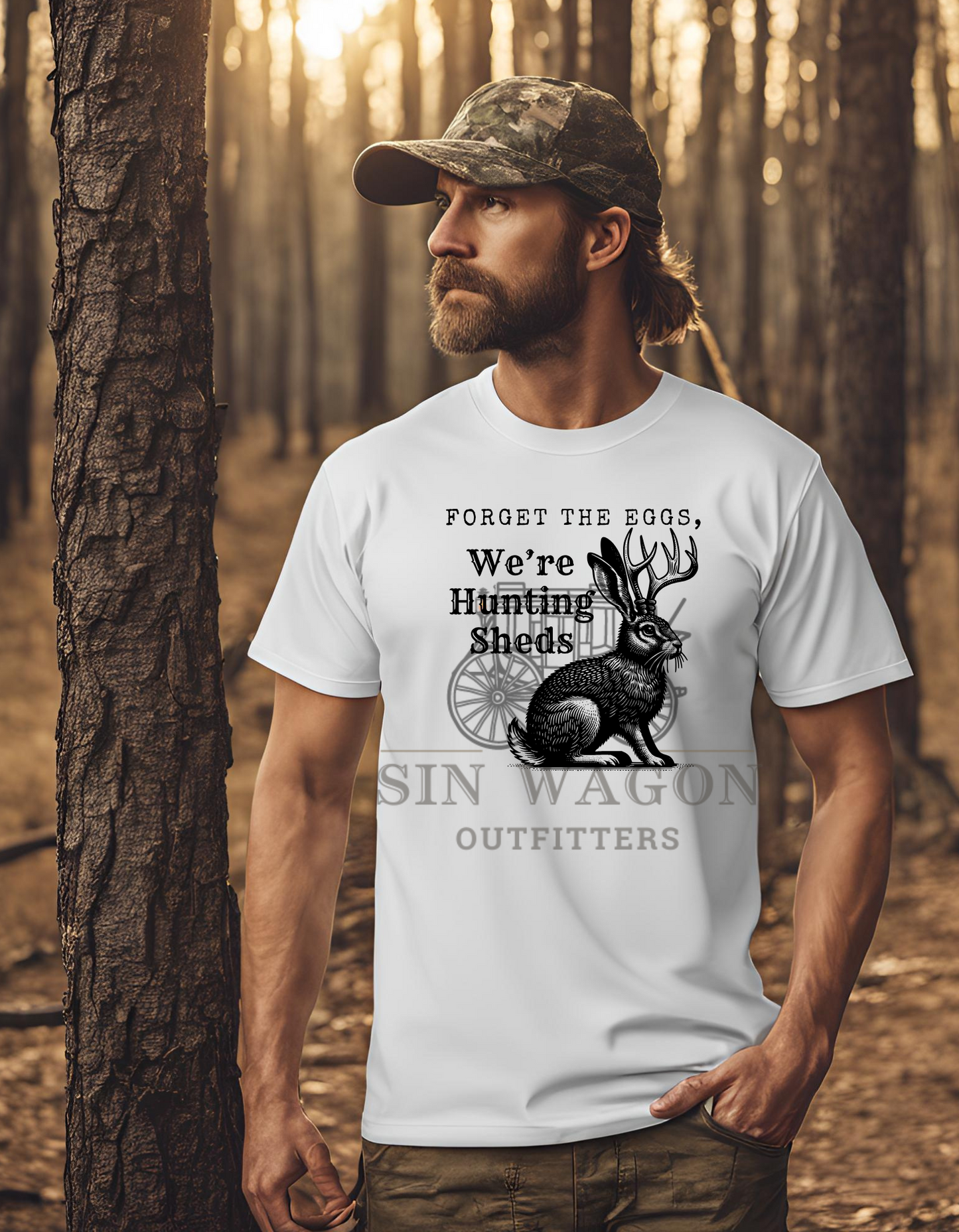 Forget the Eggs, We're Hunting Sheds Unisex T-Shirt