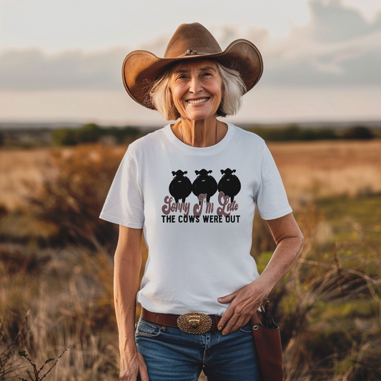 Sorry I'm Late, The Cows Were Out Unisex T-Shirt