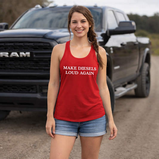 Make Diesels Loud Again Racerback Tank